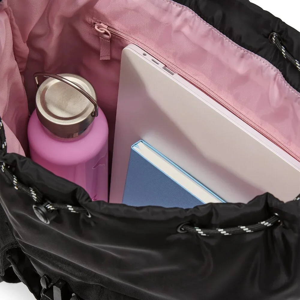 PINK VICTORIA'S SECRET Black Nylon Cargo Backpack Fits up to a 15" Laptop**NEW! - Picture 3 of 5